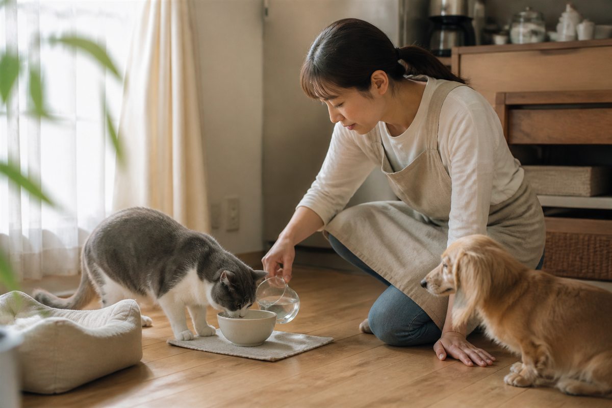 住み慣れた自宅で猫と犬のお世話をするペットシッター